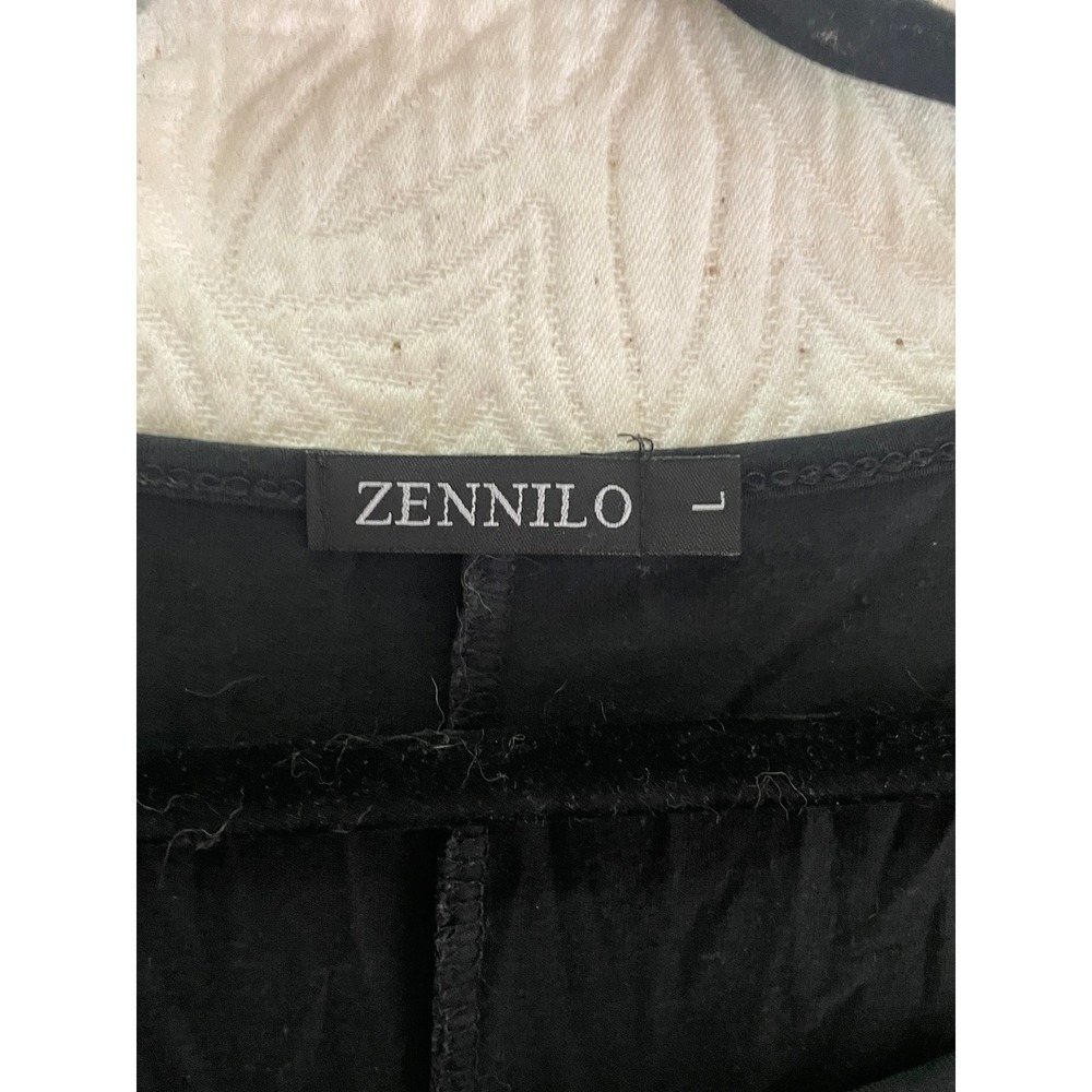 Zennilo Womens Black Short Sleeve Scoop Neck Swing Dress Size L - Picture 3 of 4
